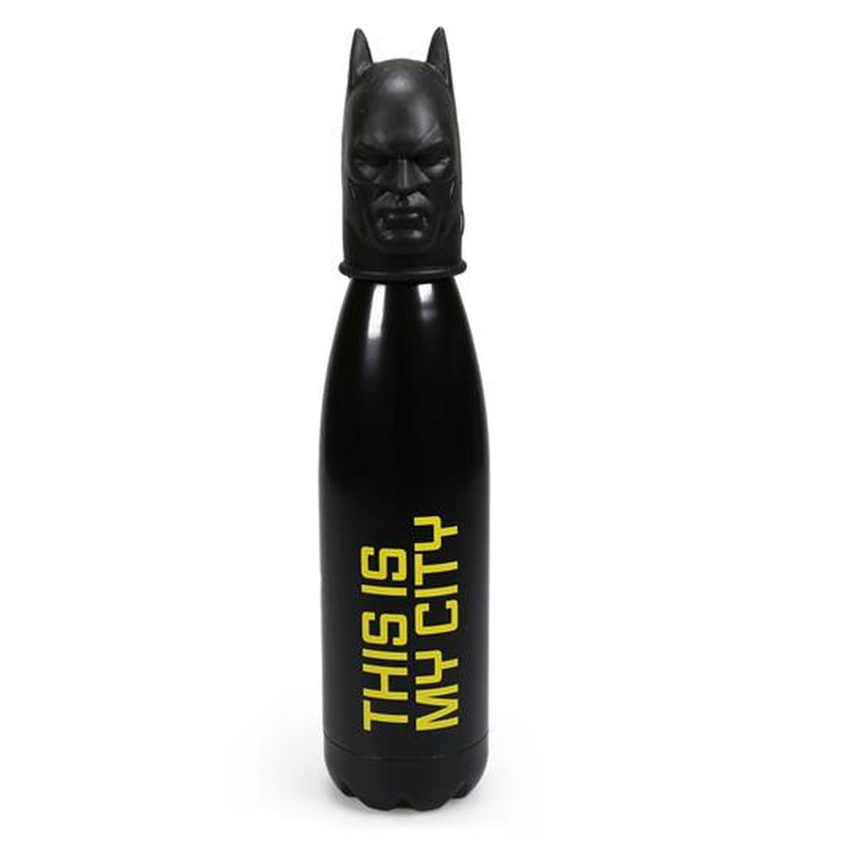 Santoro - bottiglia in metallo con tappo in 3d - 500 ml - batman