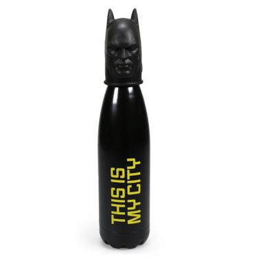 Santoro - bottiglia in metallo con tappo in 3d - 500 ml - batman