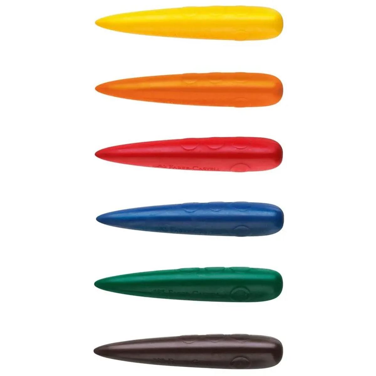 Faber-castell - pastelli cera forma conica - 6 pz