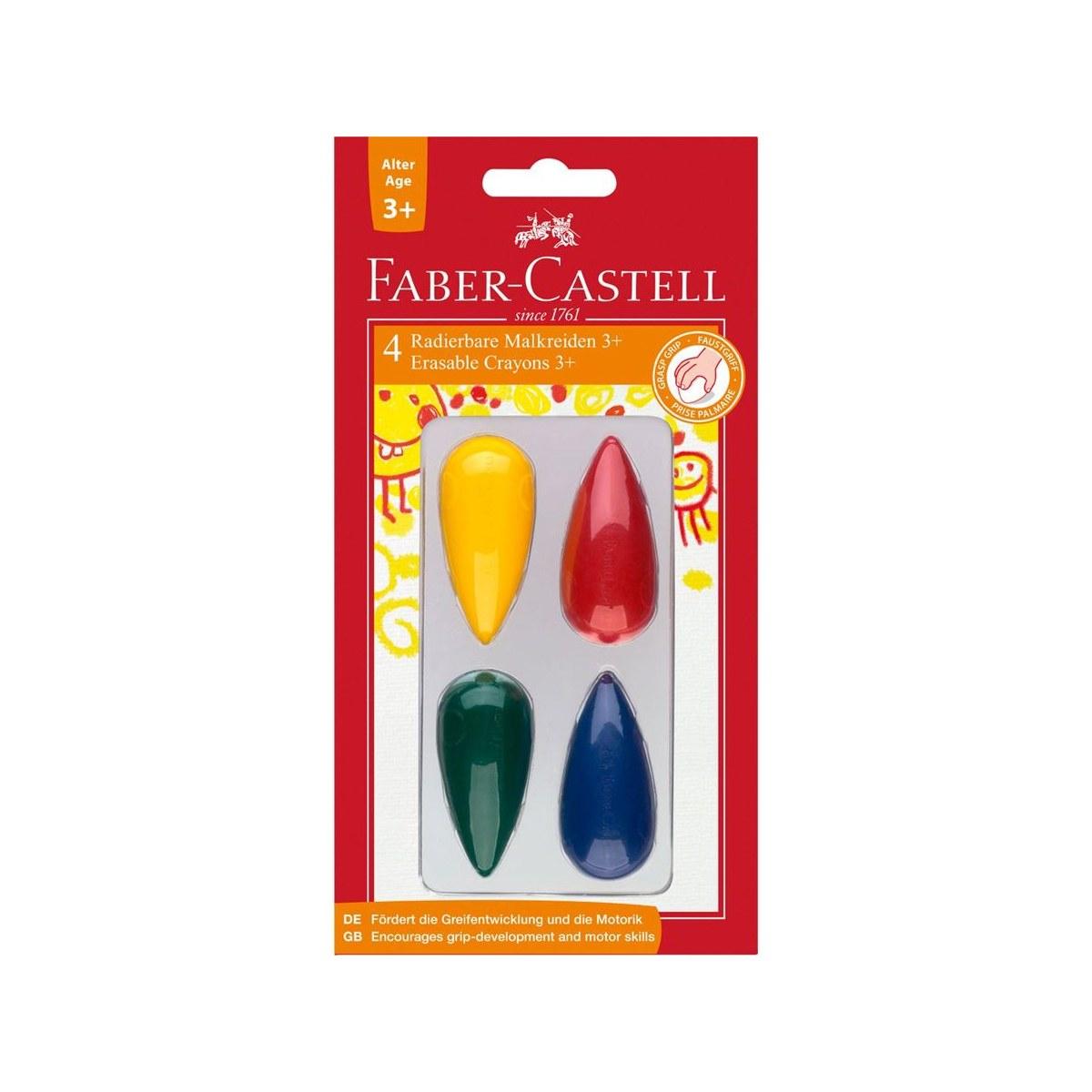 Faber-castell - pastelli cera forma conica - 4 pz