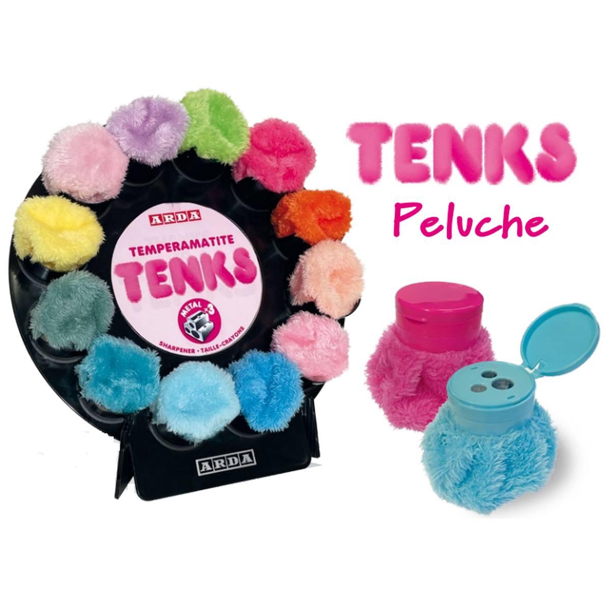 Arda - temperamatite tenks peluche con serbatoio stoffa - 3 fori metal