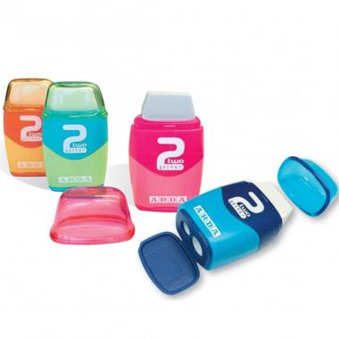 Arda - temperamatite 2gether con gomma e serbatoio - 2 fori