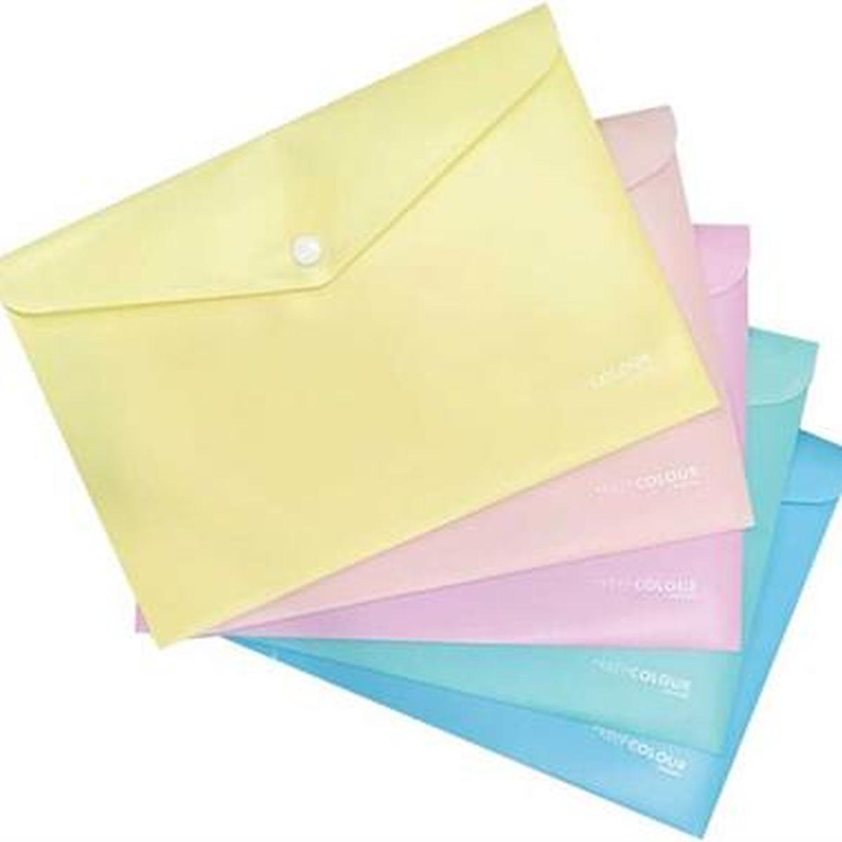Arda - busta con bottone keep colour pastel - a4 - 5 pz