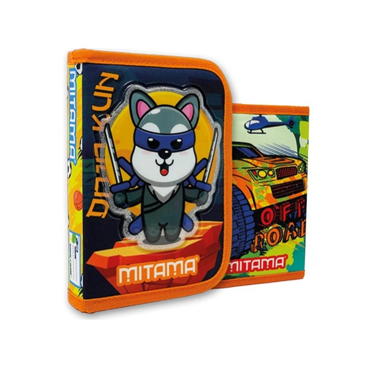 Mitama - astuccio asilo 1 zip con corredo spinny double face boy/girl - 14 pz