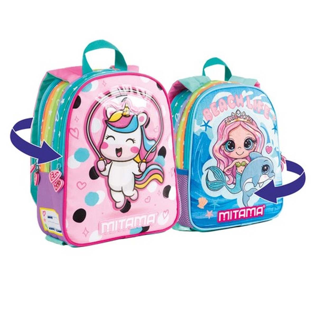 Mitama - zaino asilo spinny double face mix girl
