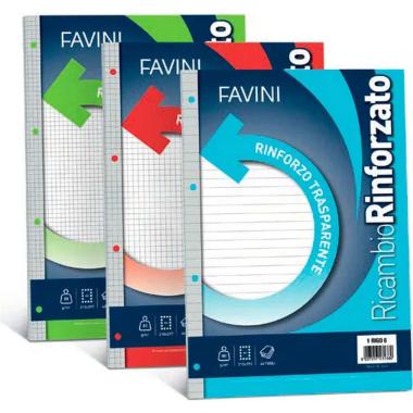 Favini - ricambio rinforzato trasparente - a4 - 40 fg - 80 gr -