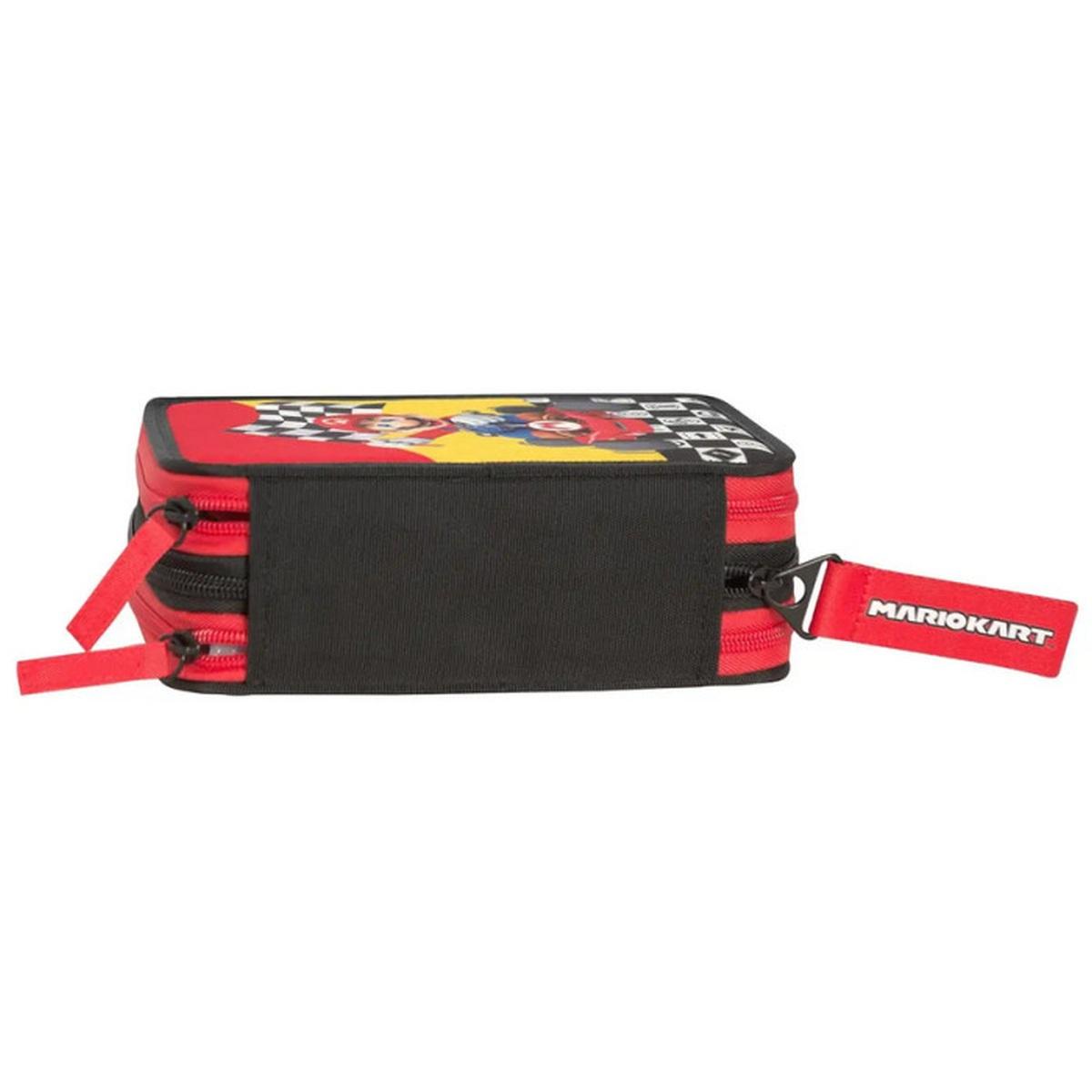 Astuccio 3 zip mario kart nero/rosso/giallo