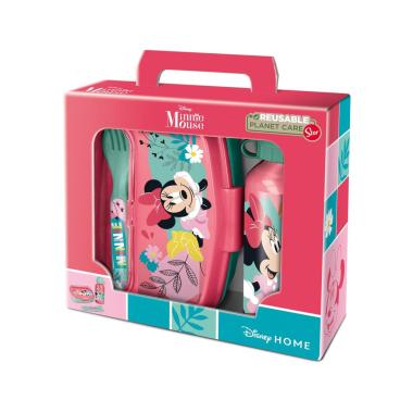 Minnie gift box borraccia all. 400 ml + portamerenda con posate