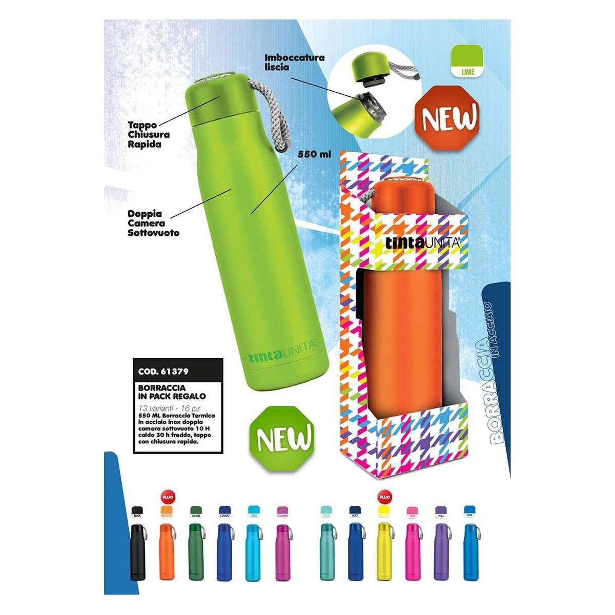 Borraccia termica con laccio da polso 500 ml tintaunita excellent