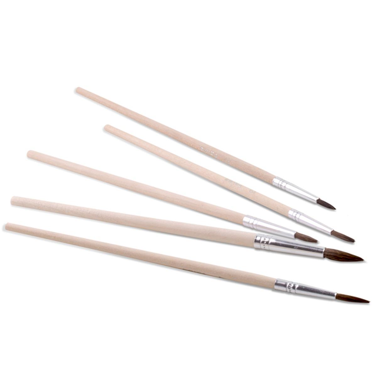 Primo - set 5 pennelli in pelo di pony a punta tonda