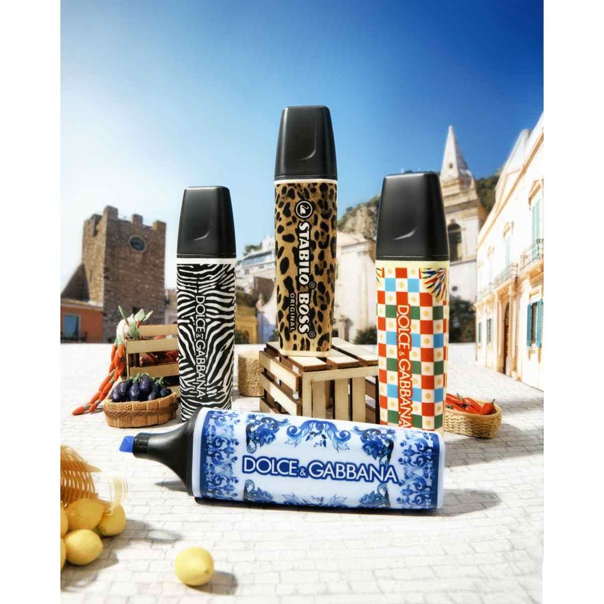 Evidenziatore stabilo boss original x dolce & gabbana - cofanetto 4 pz