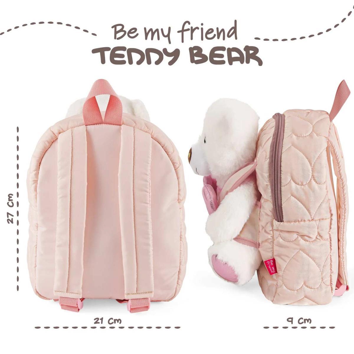 Mini zaino con peluche teddy bear perletti toys