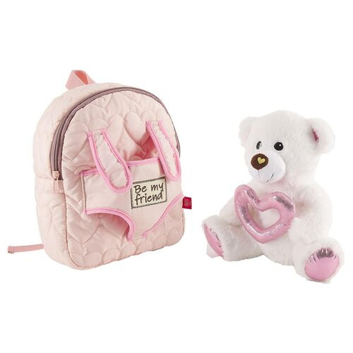 Mini zaino con peluche teddy bear perletti toys