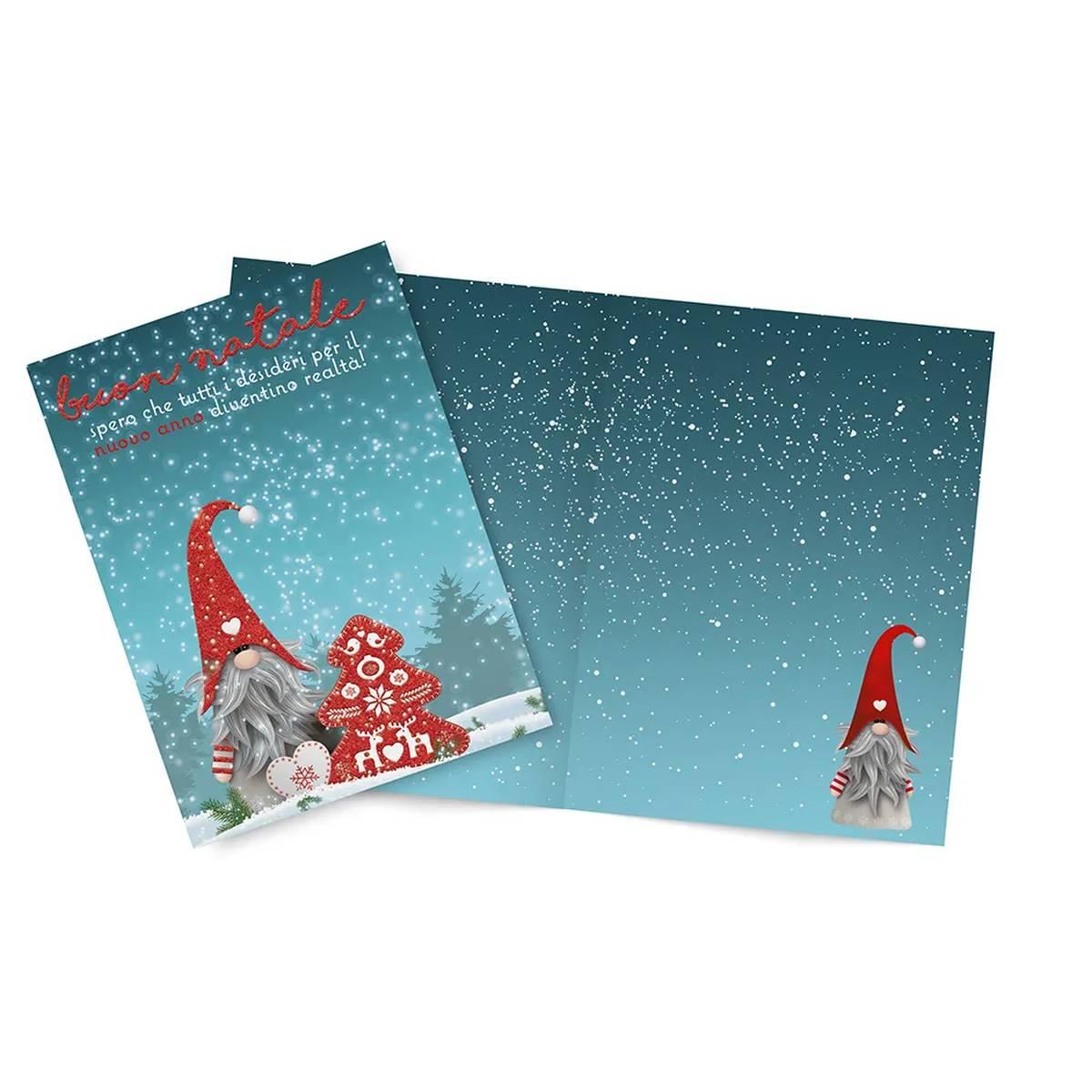 Biglietto di natale con particolari glitterati - 11,5 x 17 cm