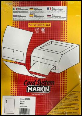 Card personalizzabili 85 x 54 mm - 50 fogli a4