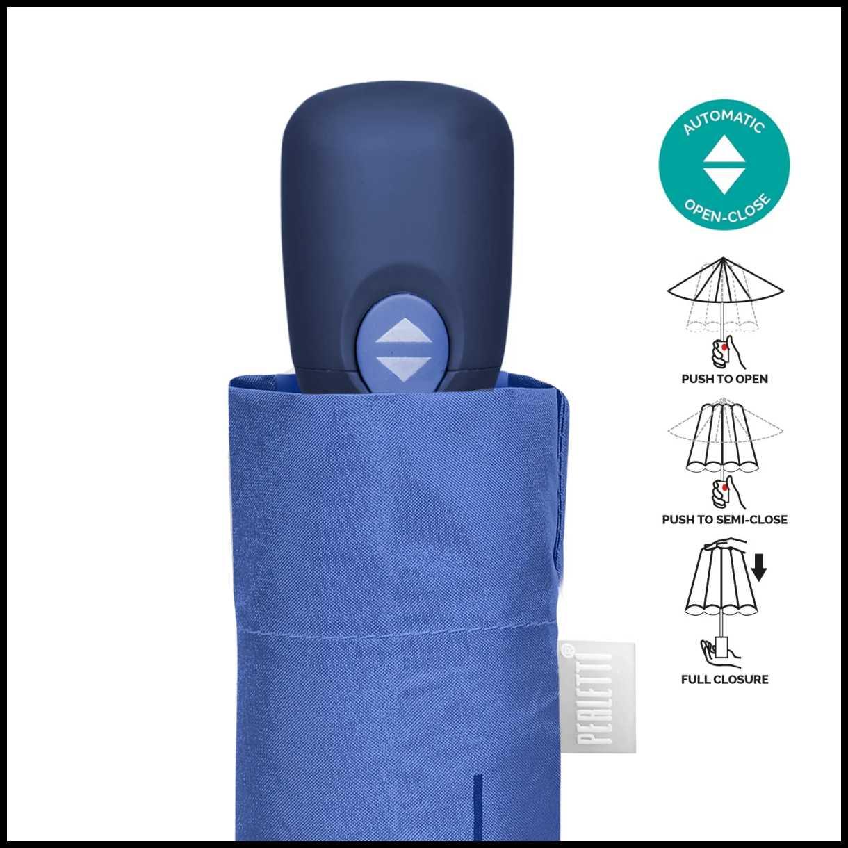 Ombrello apri e chiudi automatico tinta unita perletti