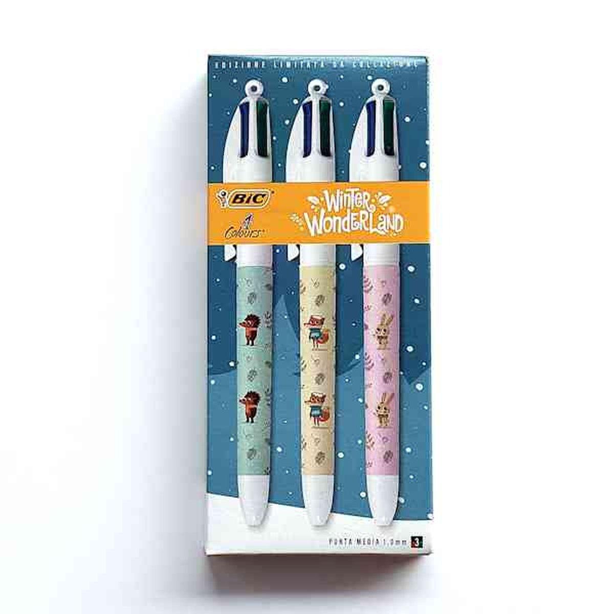 Bic - set 3 penne sfera 4 colours winter wonderland