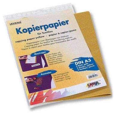 C.kreul - javana - carta copiativa per tessuti - giallo - din a3 - 3 fogli