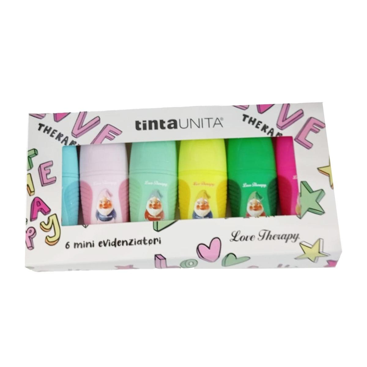 Set 6 mini evidenziatori tinta unita love therapy 7 nani