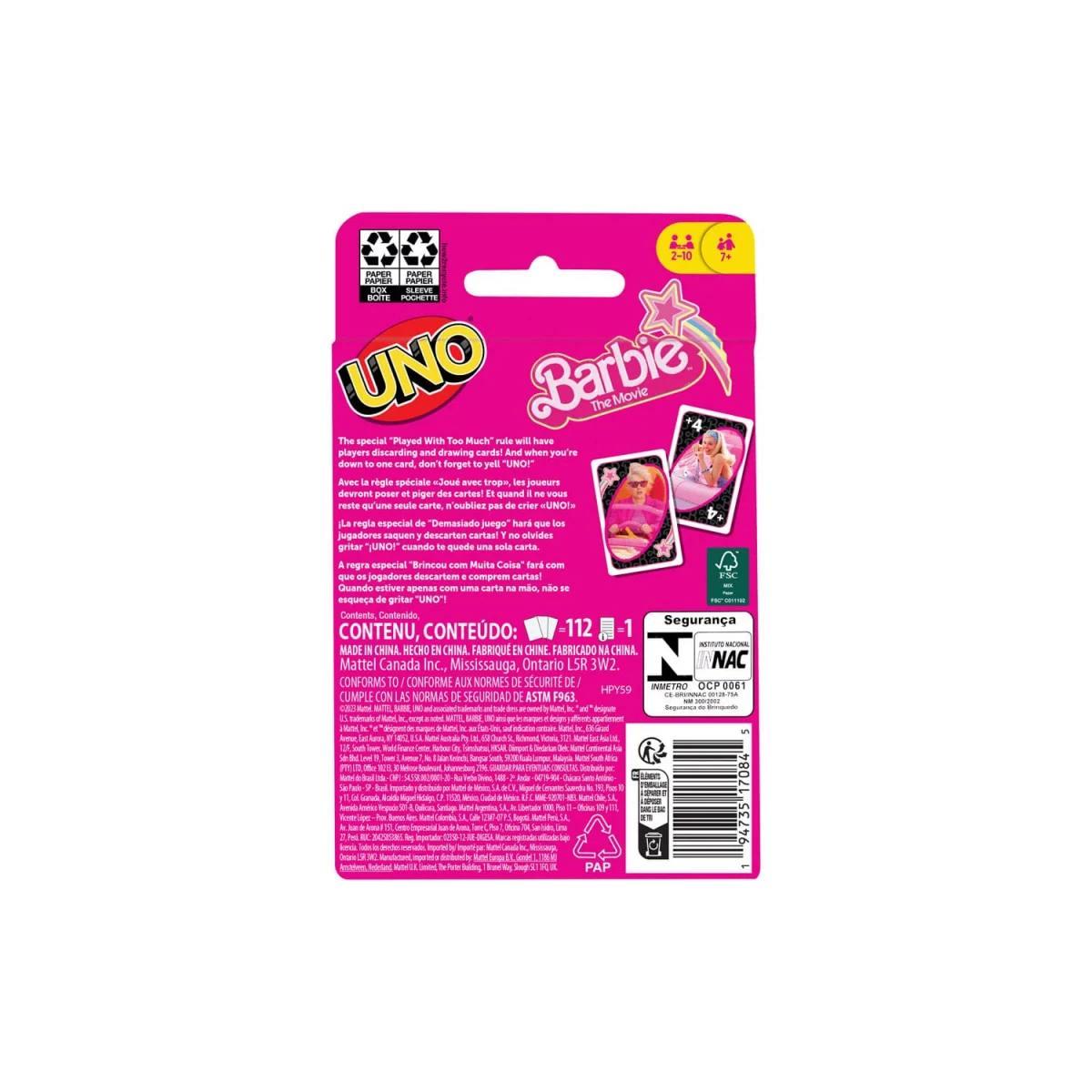 Uno barbie movie gioco di carte