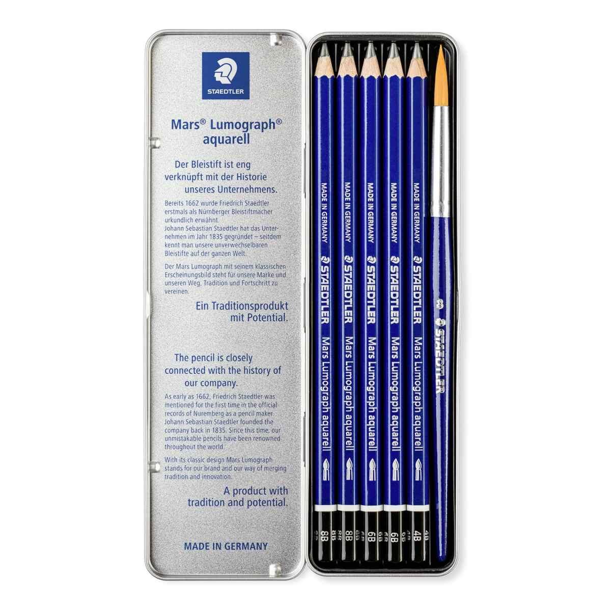 Mars® lumograph® 100 matite in grafite acquerellata (4b/6b/8b) - astuccio 5 pz