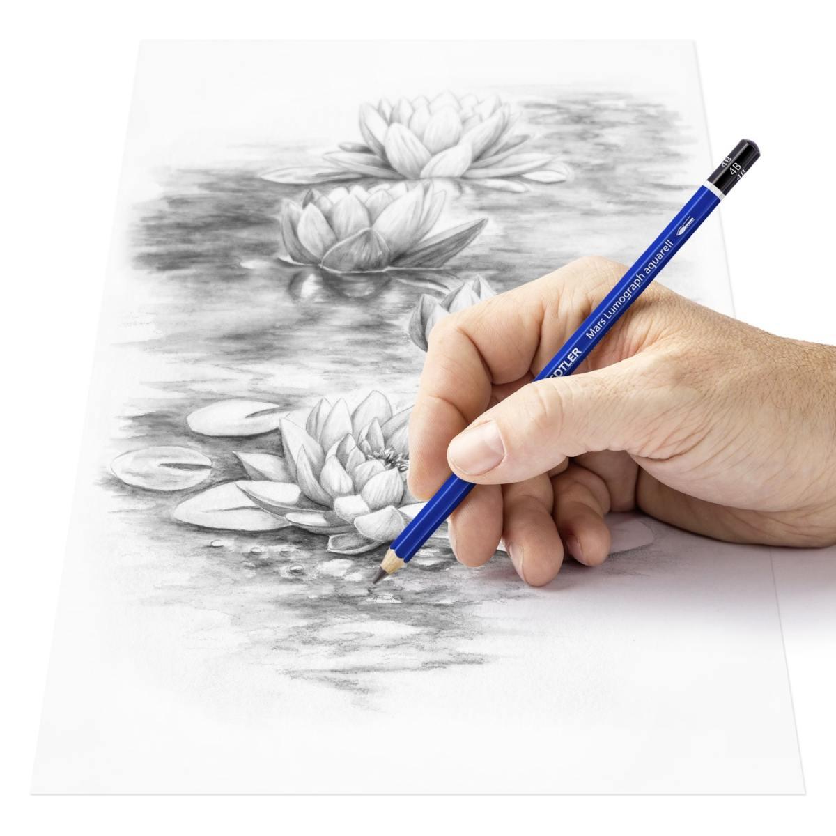 Mars® lumograph® 100 matite in grafite acquerellata (4b/6b/8b) - astuccio 5 pz