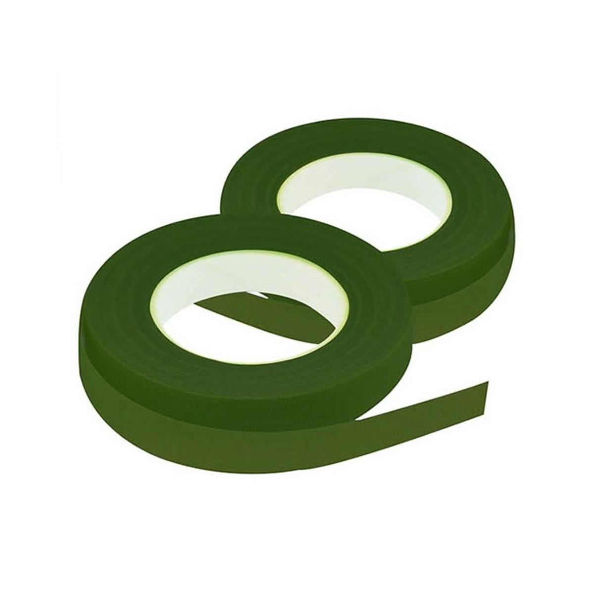 Nastro floreale adesivo in carta crespa verde - 13 mm x 27 mt