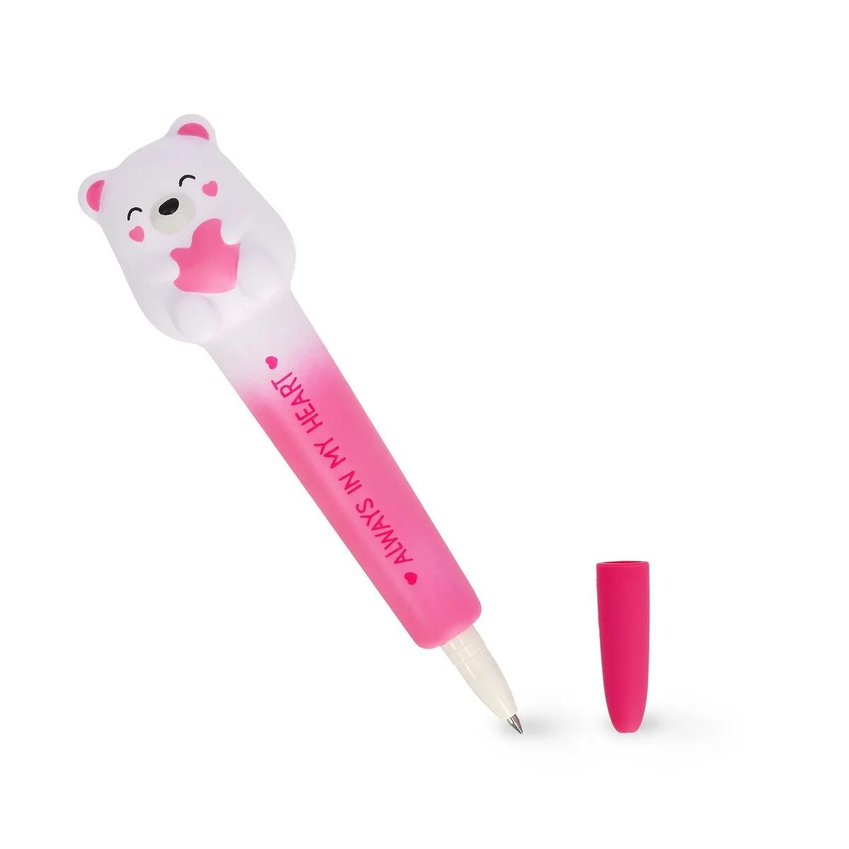 Penna gel antistress - squeezies white bear