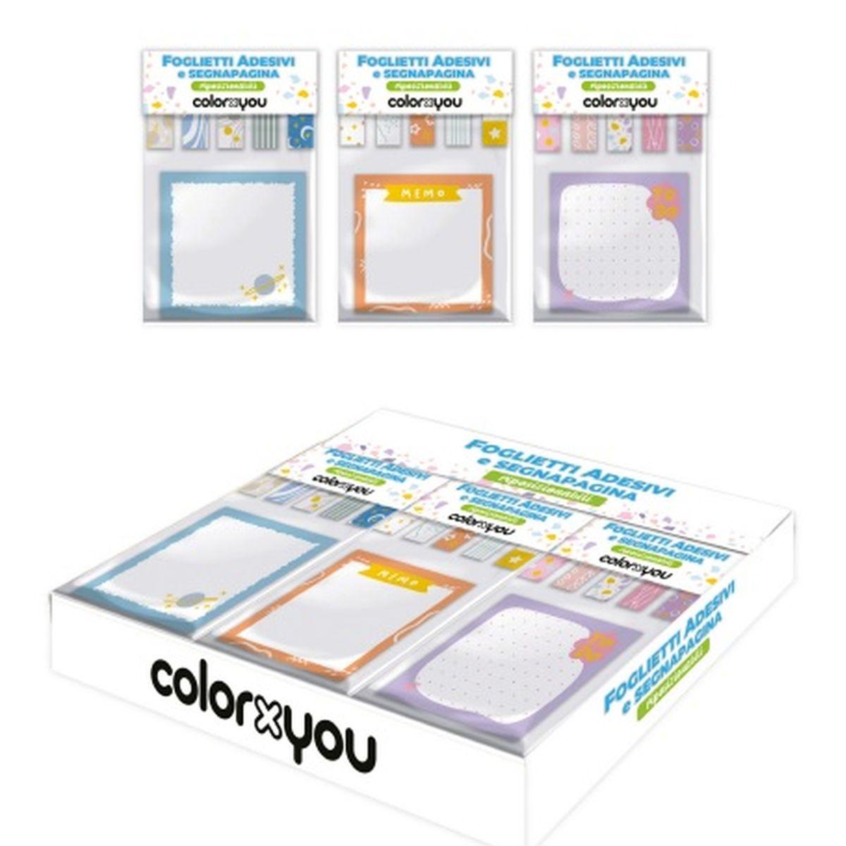 Set foglietti adesivi e segnapagina colorxyou
