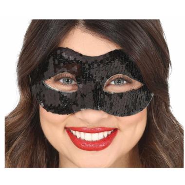 Mascherina paillettes nera 12961 52833