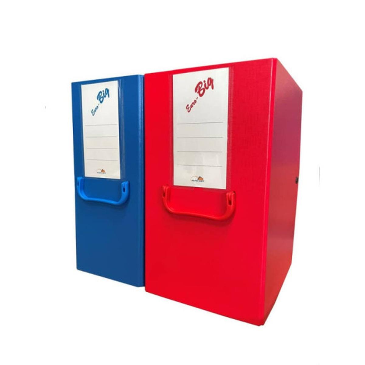 Euro-big portaprogettii con bottone e maniglia - dorso 16 cm - blu