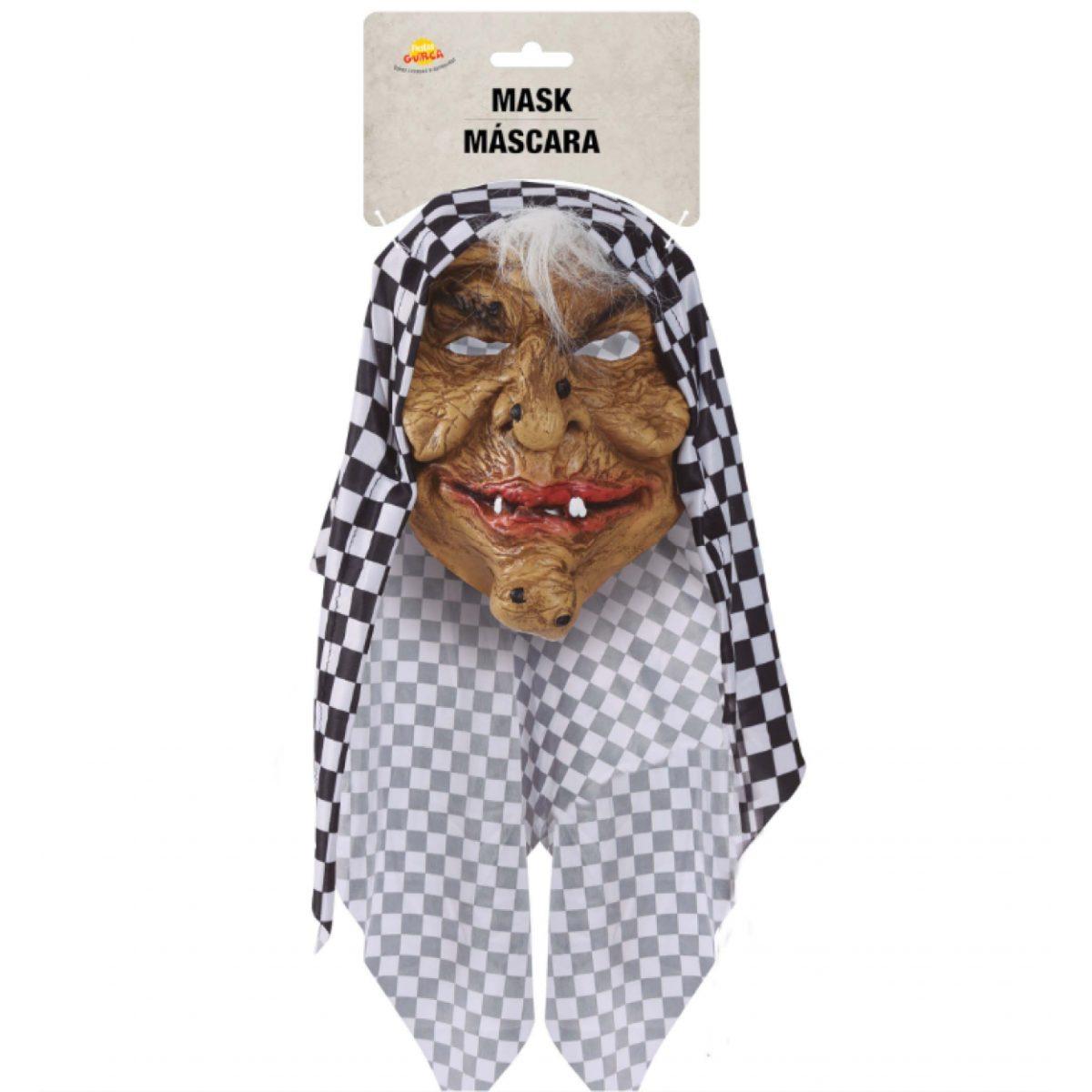 Maschera strega con cappuccio in lattice 2926 52833