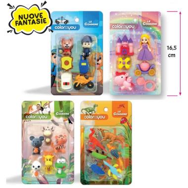 Gommine in blister da 6 pz assortite