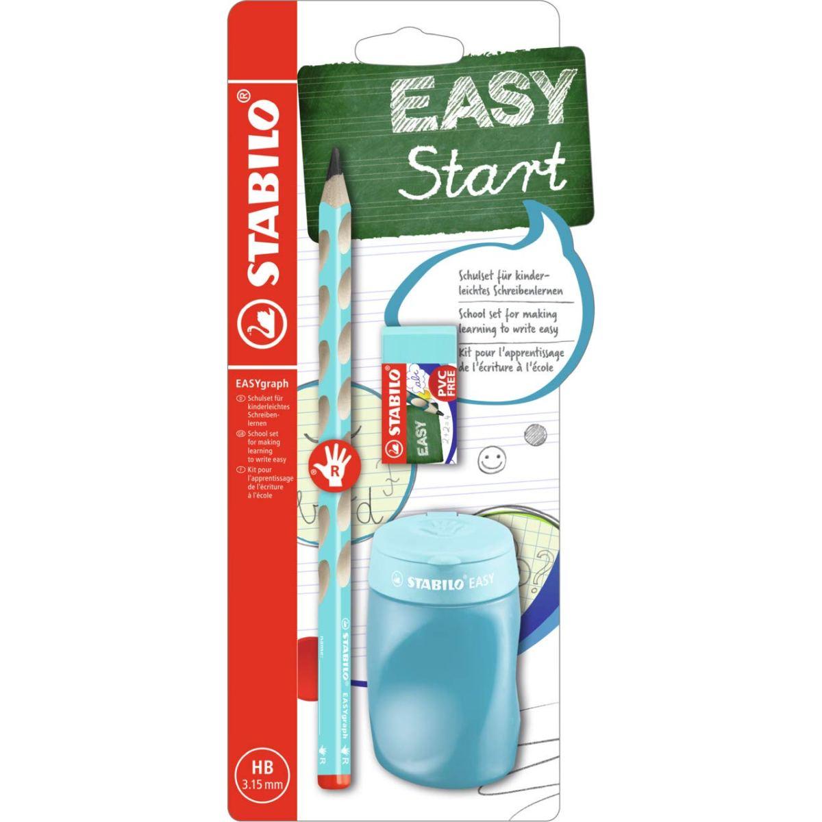 Stabilo easygraph school set (matita + gomma + temperino)