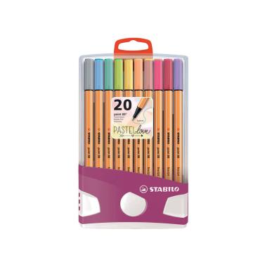 Penne fineliner stabilo point 88 - astuccio 20 colori pastello