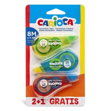 Carioca correttore a nastro - 5 mm x 8 m - 3 pz