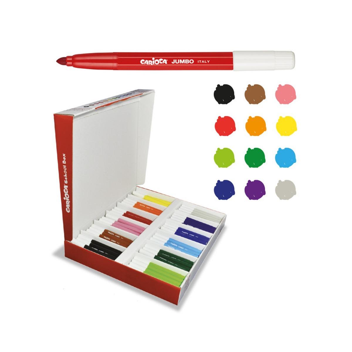 Carioca pennarelli punta maxi jumbo school box - 144 pz