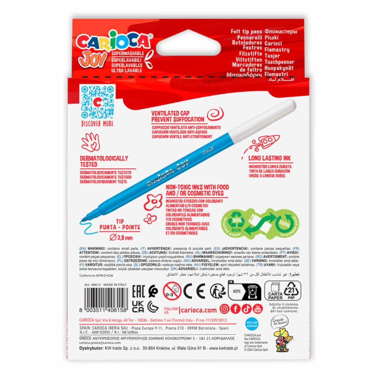 Carioca pennarelli punta fine joy - 24 pz