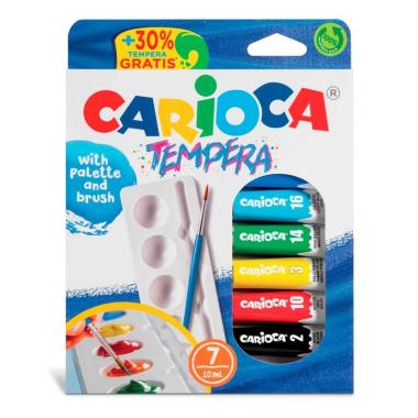 Carioca tempera in tubetti 10 ml - 7 pz