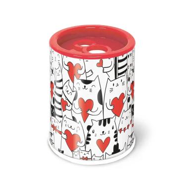 Temperamatite 2 fori con contenitore in latta