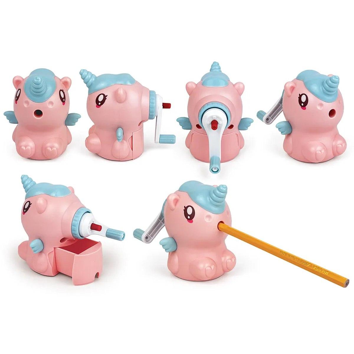 Temperamatite da scrivania riccioli con fantasie unicorno & dino