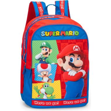 Zaino organizzato super mario rosso/blu