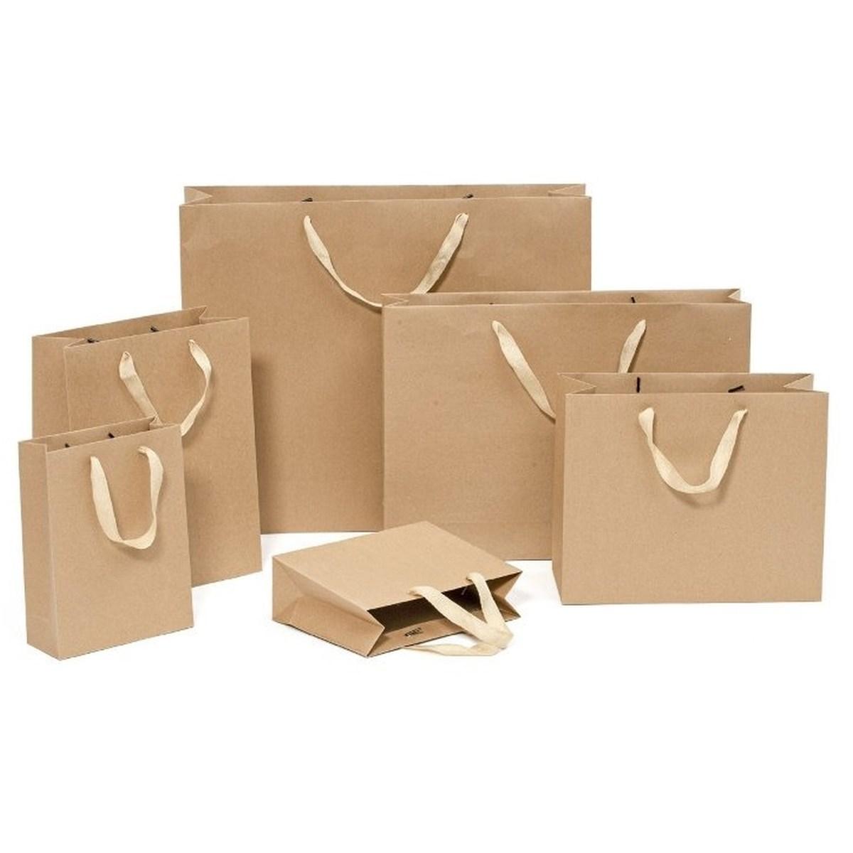 Natural kraft basic shoppers - 18 x 10 x 23 cm