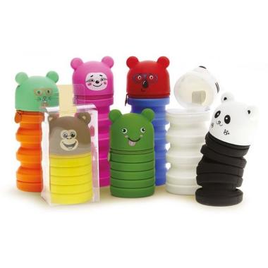 Astuccio in silicone telescopico animaletti kawaii assortiti