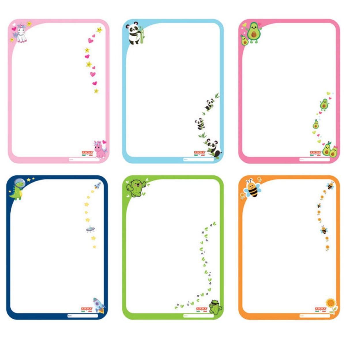 Lavagne bifacciali superficie in cartone plastificato - fancy - 18 x 25 cm