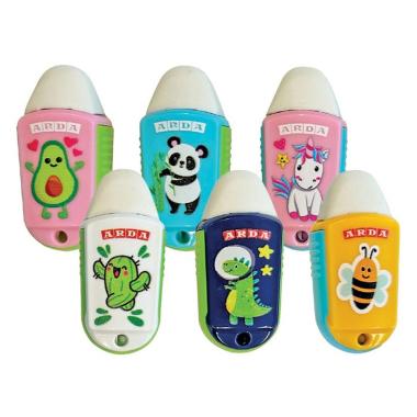 Arda - temperamatite flip fancy con gomma