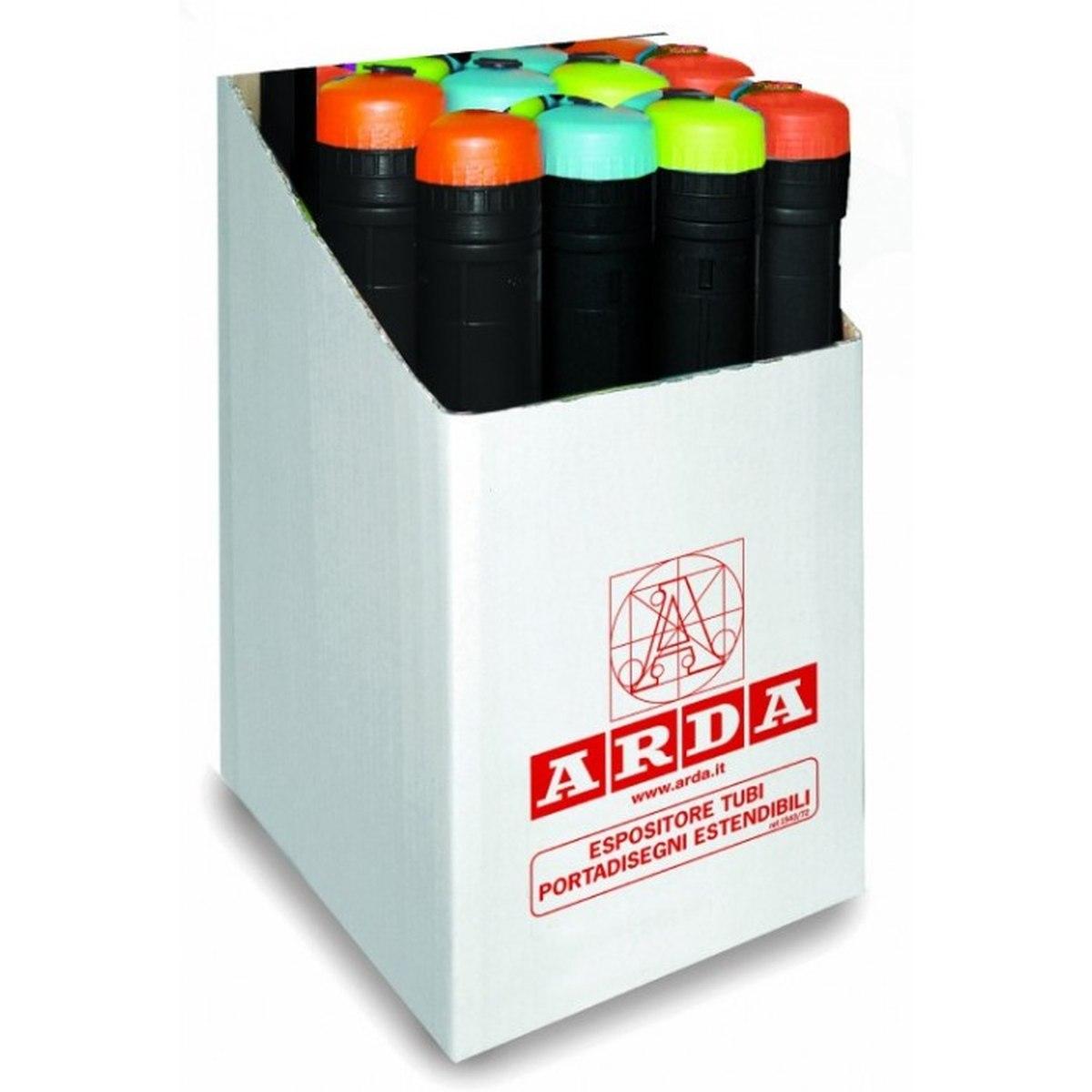 Tubo portadisegni estensibile con tracolla cm. 43- 76 Ø 6,8 nero arda