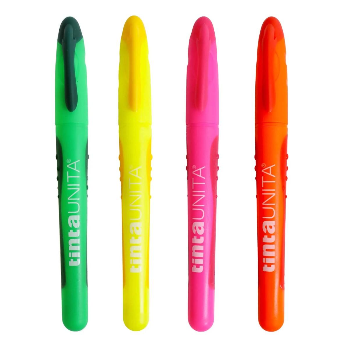 Evidenziatore slim a penna con grip tintaunita