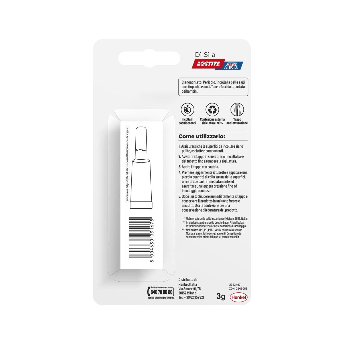 Henkel loctite super attak gel riposizionabile 3g