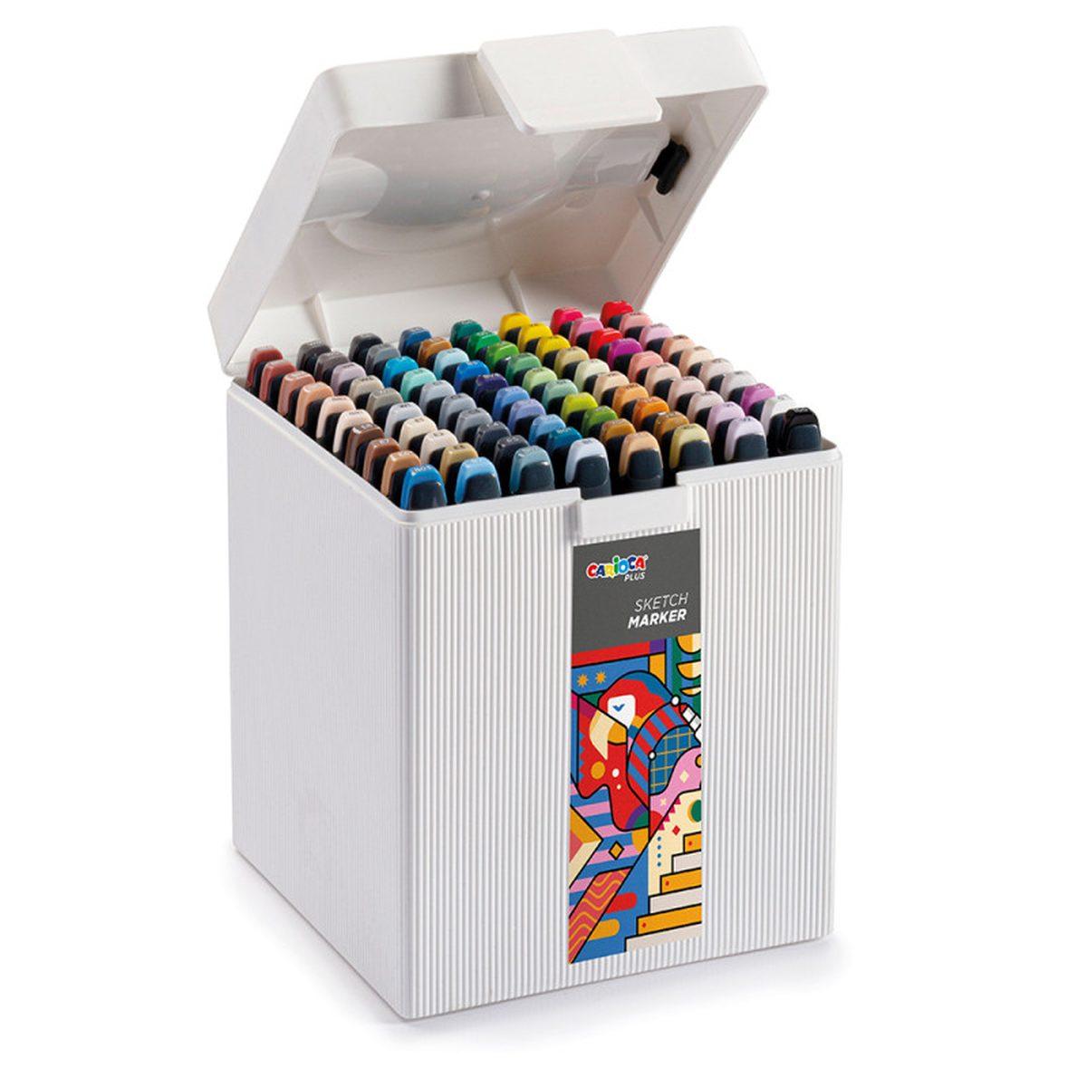 Carioca plus sketch marker box rigida colori assortiti - 80 pz